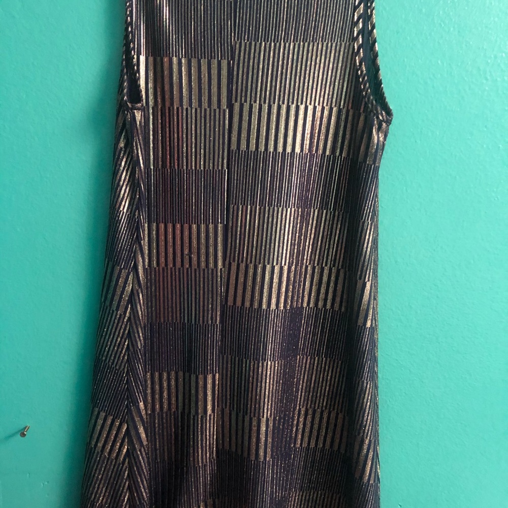 Gold and blue dress